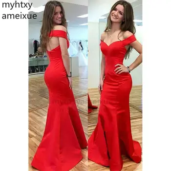Сексуальные Новые простые красные вечерние платья 2023 года, расшитое бисером платье Русалки для выпускного вечера с длинной спинкой, сшитое на заказ Robe De Soiree