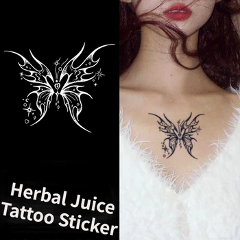 Сексуальные сиськи-бабочки, наклейка с татуировкой из травяного сока, поддельные татуировки для женщин, Водонепроницаемая татуировка, Фестиваль татуировок Hotwife, Оптовая продажа