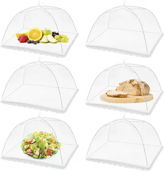 Сетчатый чехол для еды для пикника на открытом воздухе для палаток на открытом воздухе и кемпинга, зонтиков, сетчатый чехол для защиты от барбекю, складывающийся дюймами