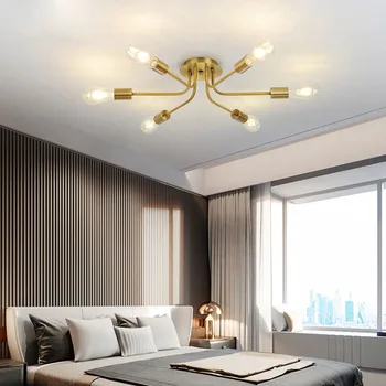 Скандинавская светодиодная люстра, Железная Многоцелевая Спутниковая лампа для спальни, гостиной, Вестибюля отеля, столовой, ламп для внутреннего освещения