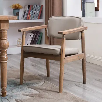 Скандинавский обеденный стул для переговоров для отдыха Современное кресло со спинкой Мебель для домашней столовой Европейские обеденные стулья из массива дерева GM