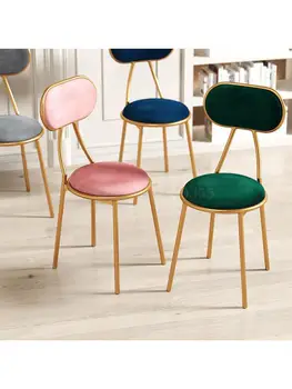 Скандинавский стул для макияжа чистая красная модная домашняя спинка простой повседневный легкий роскошный обеденный стул для кафе стул для чая с молоком