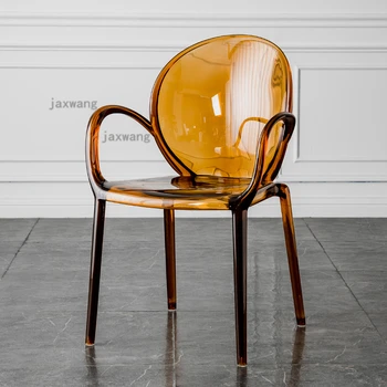 Скандинавское кресло для отдыха, Прозрачные обеденные стулья для мебели спальни, Акриловый стул со спинкой, Гостиничный хрустальный обеденный стул U