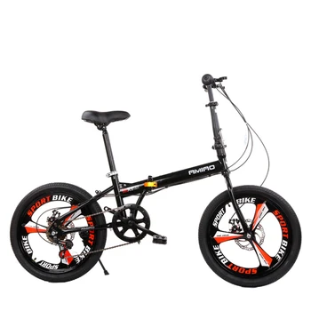 Складной велосипед для взрослых 20 дюймов, уличный велосипед, Противоскользящие и износостойкие шины, Передние и задние двухдисковые тормоза, Удобное седло
