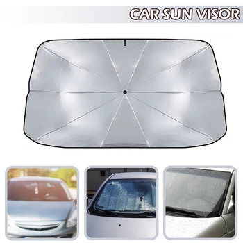 Складной солнцезащитный козырек на лобовом стекле автомобиля 140 * 70 см, зонт, автомобильное УФ-покрытие, солнцезащитный козырек, теплоизоляция переднего окна, защита интерьера