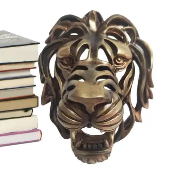 Скульптура львиной головы из смолы, настенное искусство с изображением львиной головы, имитирующее полую статую головы животного для гостиной, сада, каменной стены, крыльца