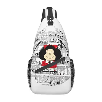 Слинг с героями мультфильма Quino Comics, нагрудная сумка через плечо, мужской повседневный рюкзак для пеших прогулок