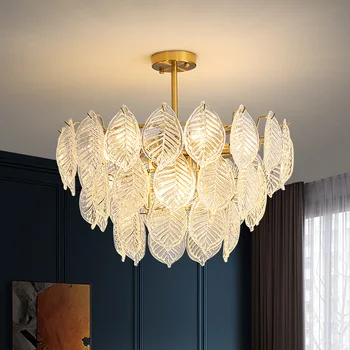 Современная потолочная люстра для столовой с абажуром из листового стекла, подвесной светильник для гостиной, подвесной светильник для дизайна подвески