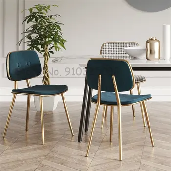 Современный обеденный стул с железной спинкой, Кухонная Мебель, Простые Обеденные Стулья для креативного отдыха, Скандинавские Дизайнерские Гостиничные кресла для отдыха