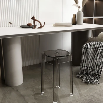 Современный простой и прозрачный полипропиленовый материал, круглый стул, утолщенный Рабочий кабинет, обеденный стол в гостиной, стул, мебель для украшения дома