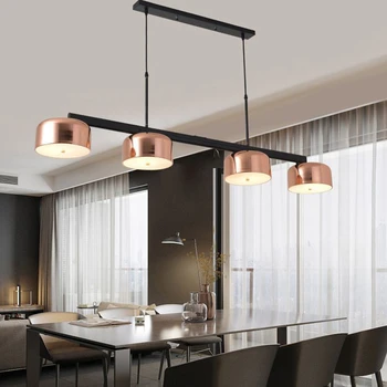 Современный простой светодиодный подвесной светильник из розового золота, Креативная Люстра для столовой, гостиной, кухонного стола, домашнего декора, внутреннего освещения