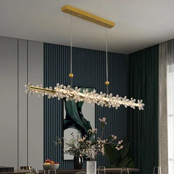 Современный светодиодный подвесной светильник для столовой, кухни, домашнего помещения, Золотая подвесная люстра с веревочным украшением, осветительный прибор 2022 г.