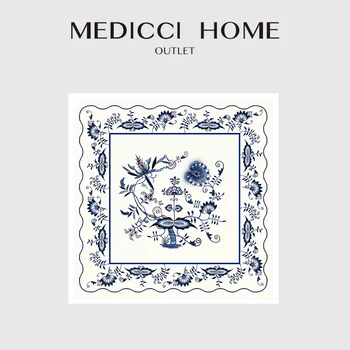 Столовые приборы Medicci Home Oriental Art с принтом синего лука, роскошные французские банкетные коврики, скатерть для украшения свадебных обедов