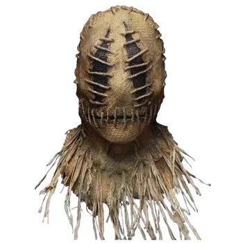 Страшная маска пугала на Хэллоуин, Жуткий головной убор с перчатками, шляпа, реквизит для косплея, Карнавальная тематическая вечеринка 2023