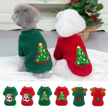 Теплая Рождественская одежда для собак, мягкий костюм для щенка и кошки на Хэллоуин, Новогоднее зимнее пальто для домашних животных, костюмы для маленьких собак Чихуа