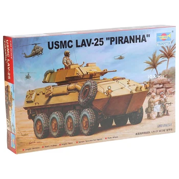 Трубач 00349 1/35 Легкая бронированная машина USMC LAV-25 Piranha, детская военная игрушка, Набор пластиковых сборочных моделей зданий