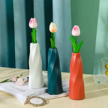 Украшение вазы для стола с цветочной композицией в гостиной современное освещение роскошный бытовой шкаф для телевизора мягкое украшение из сухих цветов