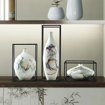 Украшение китайской керамической вазы, высококачественная цветочная композиция для гостиной, Фарфоровая ваза ручной росписи Цзиндэчжэнь, высококачественная большая ваза