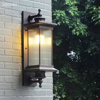 Уличные ретро настенные светильники Бра Классическая Светодиодная лампа Водонепроницаемая домашняя Декоративная для крыльца