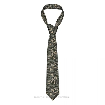 Универсальный камуфляж в стиле милитари с пикселизацией, классический мужской галстук из полиэстера шириной 8 см, аксессуар для косплея, вечеринки