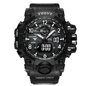 Уникальные мужские часы в стиле хип-хоп, черные, спортивные, высококачественные, с большим циферблатом, цифровые подарки для мужчин kol saati erkek