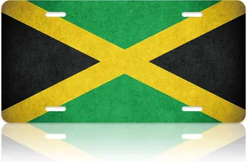 Флаг Ямайки, Ямайская крышка переднего номерного знака автомобиля, Винтажный Черный Желтый Зеленый флаг, Номерной знак, Бирка для автомобильных номеров, Забавное украшение