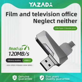 Флэш-накопитель USB TYPE C 3.2, высокоскоростной диск памяти 32 64 128 ГБ, Компактное удобное оборудование для хранения данных для настольного телефона