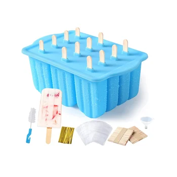 Формы для эскимо без силикона, 12 штук лотков для эскимо для морозильной камеры, формы для домашнего мороженого