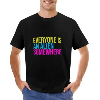 футболка everybody is an alien somewhere, мужская хлопковая футболка
