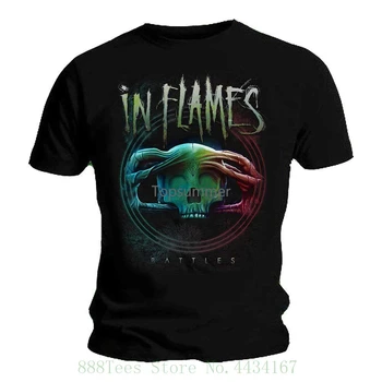 Футболка In Flames Heavy Metal Battles Circle Album L, мужская футболка с коротким рукавом