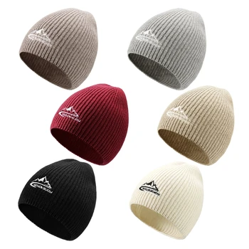 Холодная погода, кепка с черепом, шапочка-бини, Шерстяная вязаная шапка, зимняя теплая шапка для женщин и мужчин