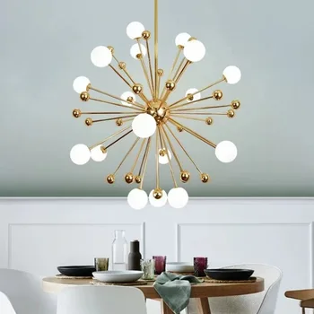 Художественная Спутниковая люстра Подвесной светильник Nordic Лампа для гостиной Magic Bean Лампа для ресторана в спальне Подвесной светильник для магазина одежды