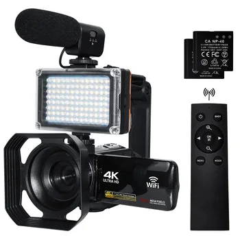 Цифровая Камера 4K Ultra HD 3.0 Inci 48MP с 18-кратным Зумом Wifi Видеокамера с Ветрозащитным Микрофоном, Заполняющим Светом, Видеоблоги Для YouTube