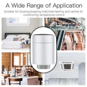 Цифровой дисплей Клапан регулирования температуры App Control Привод Радиатора Белый Zigbee Smart Radiator Valve Аксессуары для Радиаторов