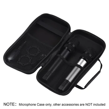 Чехол для микрофона, сумка для переноски двух микрофонов, сумка для микрофона, коробка для хранения, чехол для переноски, водонепроницаемый, ударопрочный, черный для микрофонов