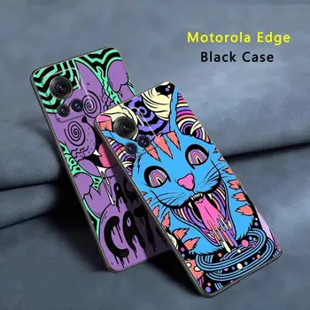Чехол для Рисования Psychedelic Trippy Cat Для Motorola Moto Edge 20 40 30 Pro Ultra Neo Lite One Fusion Plus G Stylus 2021 Hyper Cover