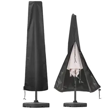 Чехол для садового зонта из ткани Оксфорд, уличный навес для зонта, наружный солнцезащитный крем, водонепроницаемый чехол на молнии и шнурке для сада