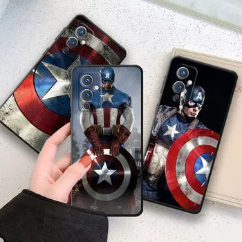 Чехол для телефона Marvel Captain America Для OnePlus 10 9 RT R 8 7 6 T Pro 5G Nord 2 N10 N100 CE CE2 N20 N200 Черный Чехол
