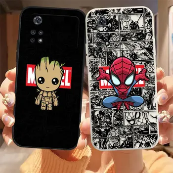 Чехол для телефона Marvel Groot с Человеком-Пауком Для Xiaomi PCOO F3 M3 X2 X3 M4 A2 6X8 CC9 MIX 2 2S 3 4 Black Shark 3 4 5 GT Pro 4G 5G Case