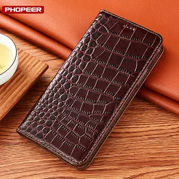 Чехол из натуральной Кожи Крокодила Для OPPO Find X2 X3 X5 X6 Pro Lite Neo Smart Magnetic Phone Cover Book Flip Cases