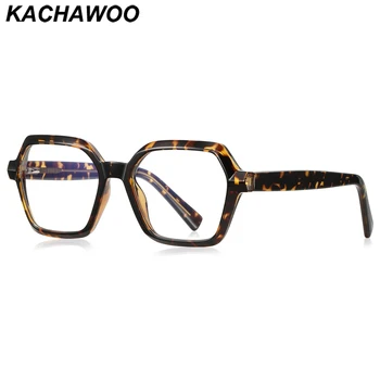 Шестигранные очки Kachawoo синий светофильтр большая оправа ацетатная оправа для очков TR90 женская мода Европейский стиль леопардовый фиолетовый