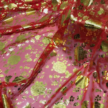 Шифоновая Ткань 30D Пион Бронзовая Ткань Hanfu для Платья Оптом Ткань На Метр Для Шитья Одежды Diy Чистый Полиэфирный Материал