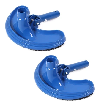 Щетка для чистки бассейна с всасывающей головкой 2ШТ, щетка для чистки бассейна в форме полумесяца, Гибкий инструмент для чистки бассейна, изогнутая головка щетки синего цвета