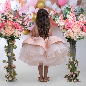 Элегантное Свадебное Платье В Цветочек Для Девочек С 3D Цветочными Аппликациями, Детские Платья На День Рождения, Нарядные Платья Для Празднования Первого Причастия