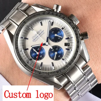японские кварцевые часы с хронографом мужские часы с пользовательским логотипом часы vk63 case nh35 cases VK63 механизм nh36 case speed watch водонепроницаемый