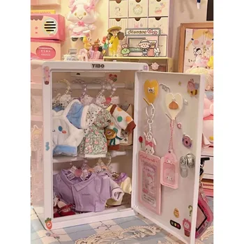 Ящик для хранения одежды для кукол из хлопка 20 см, стеллаж для детской одежды, мини-гардероб 