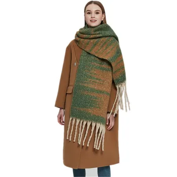 2023 Новый женский Кашемировый шарф с рисунком дерева, дизайнерское одеяло, шаль, женский Осенне-зимний толстый шарф с кисточками, сохраняющий тепло