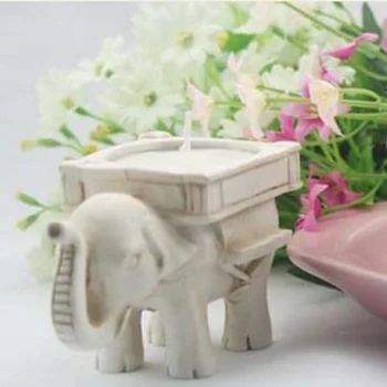 Винтажный подсвечник Animal Lucky Small Elephant Подсвечник для чайного подсвечника из смолы Elephant для свадебного подарка для домашнего декора