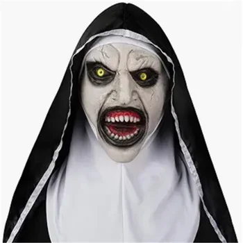 Маска Реквизит для маскарадного костюма на Хэллоуин Косплей Латексная маска монахини Ужасов Шлем костюм для вечеринки Женский Классический костюм монахини с открытым ртом