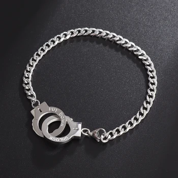 Модный индивидуальный дизайн наручники браслет из нержавеющей стали для мужчин и женщин, гипоаллергенные ювелирные изделия с цепочкой на щиколотке